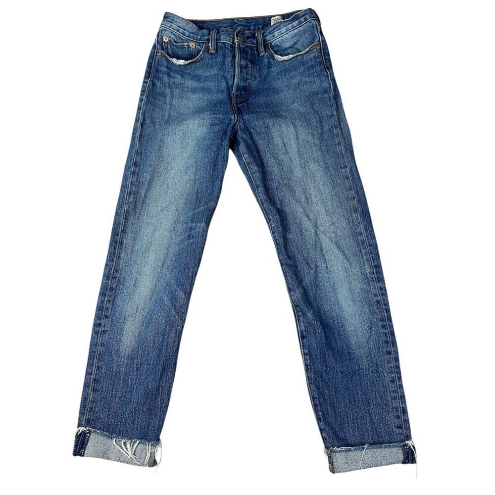 Levi's 501 White Oak Cone Denim Jeans Women's 27 High Rise Cropped Raw Hem